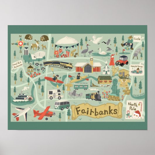 Fairbanks Kaart Poster (Voorkant)
