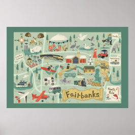 Fairbanks Kaart Poster