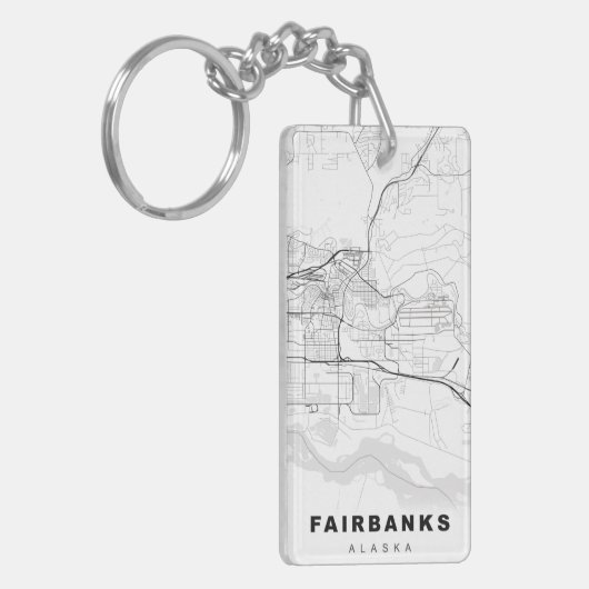 Fairbanks Map Sleutelhanger (Voorkant Links)