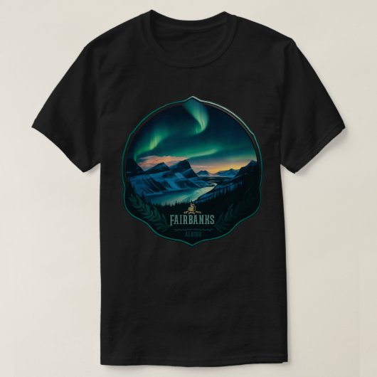 Fairbanks Retro US Noorderlicht Alaska  T-shirt (Design voorkant)