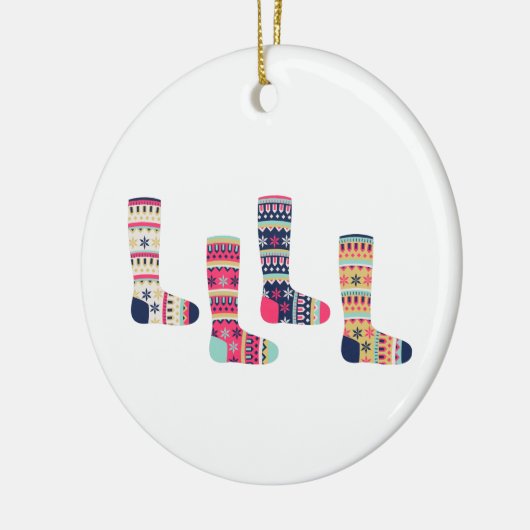 Faire Isle Sokken Keramisch Ornament (Links)