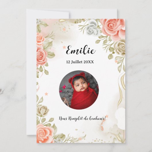 Faire part de naissance belle d'amour aankondiging (Voorkant)