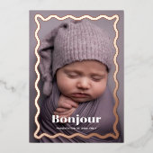 Faire part de naissance fantaisiste en or roos folie uitnodiging (Voorkant)