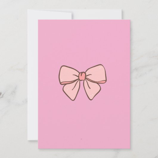 faire part fille noeud papillons rose pastel  kaart (Voorkant)