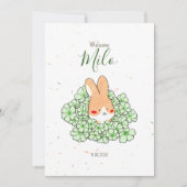 Faire-part naissance lapin fleur aankondiging (Voorkant)