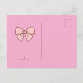 faire-part noeud papillon rose pastel uitnodiging briefkaart (Achterkant)