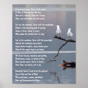 Fairest Lord Jesu Church Christelijk Hymn Art Post Poster