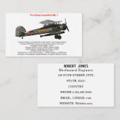Fairey Szwaardfish Mk.1 Visitekaartje (Voorkant / Achterkant)