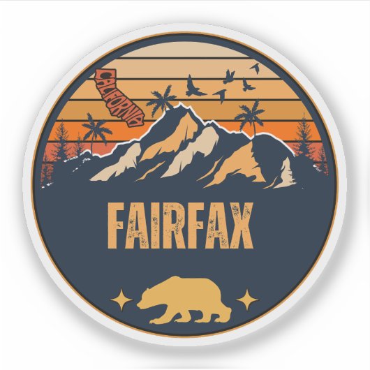 Fairfax town, Californië Sticker (Voorkant)