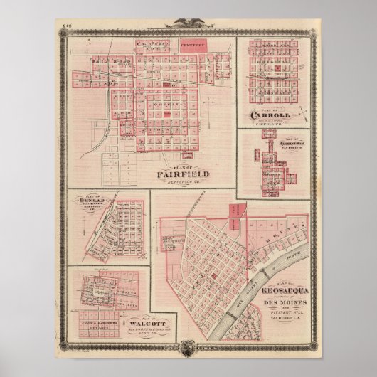 Fairfield, Carroll, Birmingham, Dunlap Poster (Voorkant)