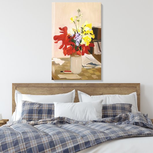 Fairfield Porter - ANEMONE AND DAFFODIL 1965 Canvas Afdruk (Insitu (Slaapkamer))