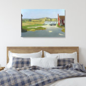Fairfield Porter - LANG EILAND LANDSCHAP MET ROOD Canvas Afdruk (Insitu (Slaapkamer))