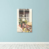 Fairfield Porter - STILLEVEN MET STAPLER 1970 Canvas Afdruk (Insitu (Houten vloer))
