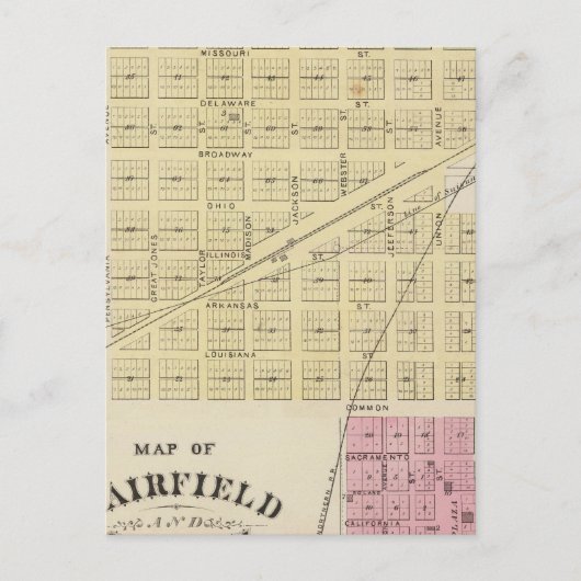 Fairfield, Suisun Briefkaart (Voorkant)