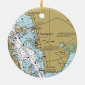 Fairhaven MA Nautical Chart Keramisch Ornament (Achterkant)