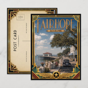 Fairhope Alabama Vintage Art Deco Gouden Tijdperk Briefkaart