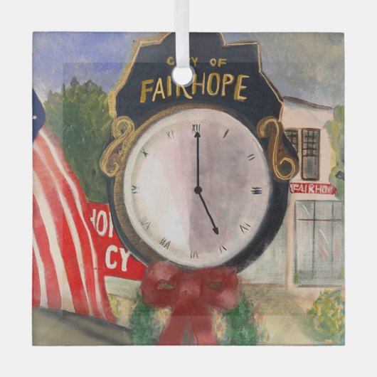 Fairhope-klokversiering Glas Ornament (Voorkant)