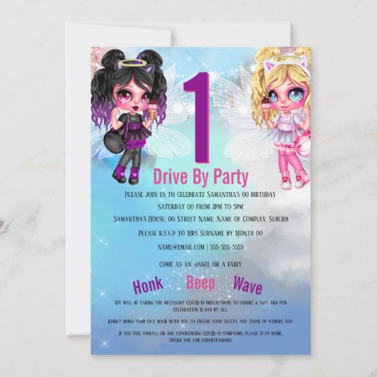 Fairies angels magische sky animatie leuke meisjes kaart (Voorkant)