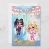 Fairies angels magische sky animatie leuke meisjes kaart (Achterkant)