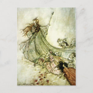 Fairies Away - Arthur Rackham Briefkaart
