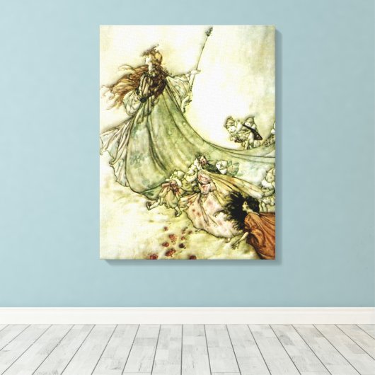 Fairies Away - Arthur Rackham Canvas Afdruk (Insitu (Houten vloer))
