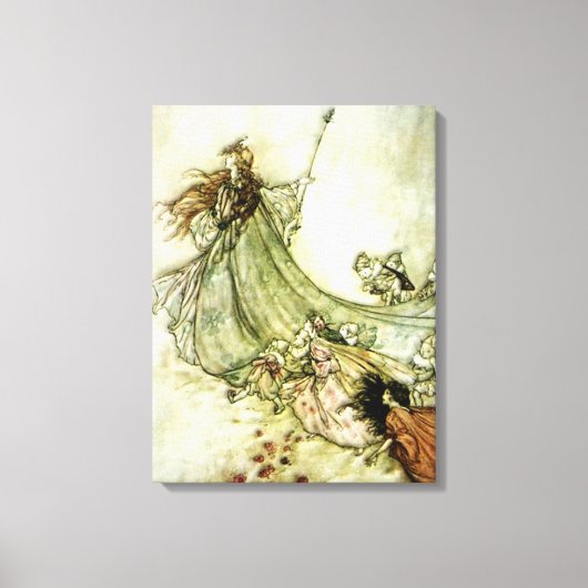 Fairies Away - Arthur Rackham Canvas Afdruk (Voorkant)