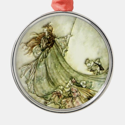 Fairies Away - Arthur Rackham Metalen Ornament (Voorkant)