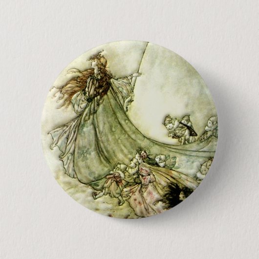 Fairies Away - Arthur Rackham Ronde Button 5,7 Cm (Voorkant)