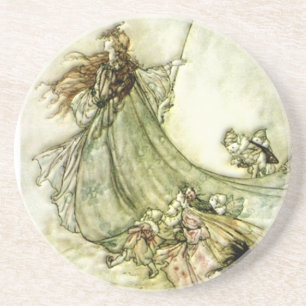 Fairies Away - Arthur Rackham Zandsteen Onderzetter