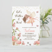 Fairies Birthday Party Invitation Kaart (Staand voorkant)