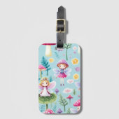 Fairies ,bladeren en paddenstoelen landen bagagelabel (Voorkant (verticaal))