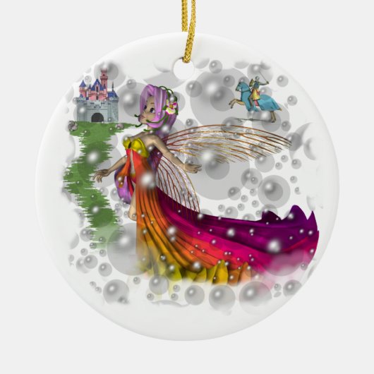 Fairies, Castles, Knachten Keramisch Ornament (Voorkant)