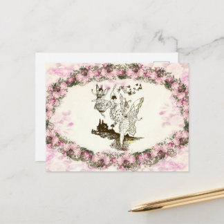 Fairies DansVintage Flowers Briefkaart