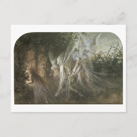 Fairies die door een Gothische Arch kijken,1864 Briefkaart (Voorkant)