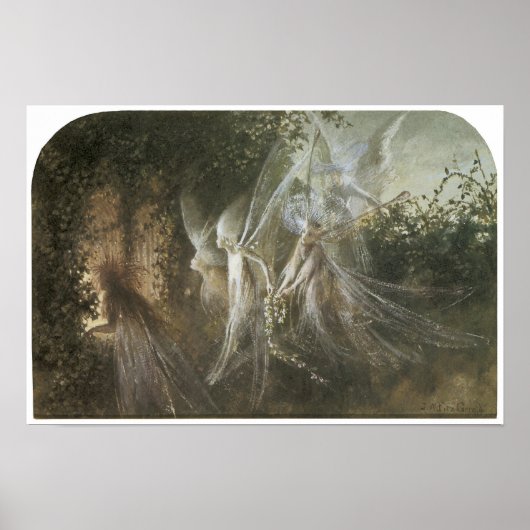 Fairies die door een gotische Arch kijken, c. 1864 Poster (Voorkant)