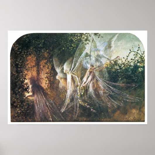 Fairies die door een gotische Arch kijken Poster (Voorkant)