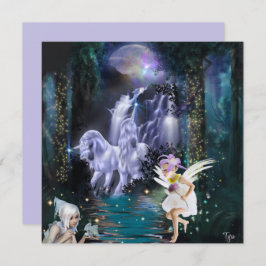 Fairies die spelen met unicorns Fantasy Flat Kaart