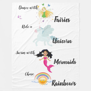 Fairies, eenhoorns, Mermaids en Rainbows Fleece Deken