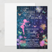 Fairies en Friends Birthday Invitation Kaart (Voorkant / Achterkant)