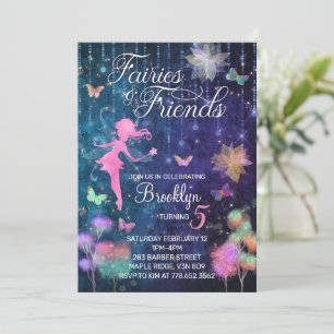 Fairies en Friends Birthday Invitation Kaart