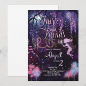 Fairies en Friends Birthday Invitation Kaart (Voorkant / Achterkant)
