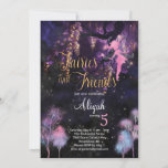 Fairies en Friends Birthday Invitation Kaart<br><div class="desc">Vrienden en Vriendendendendelijke uitnodiging vieren de verjaardag van je kind met deze betoverende uitnodiging in een magisch wistteriebos</div>