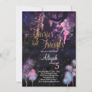 Fairies en Friends Birthday Invitation Kaart