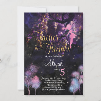Fairies en Friends Birthday Invitation Kaart