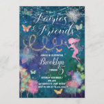 Fairies en Friends Birthday Invitation Kaart<br><div class="desc">Fairies en Friends Enchanted Birthday Invitation</div>