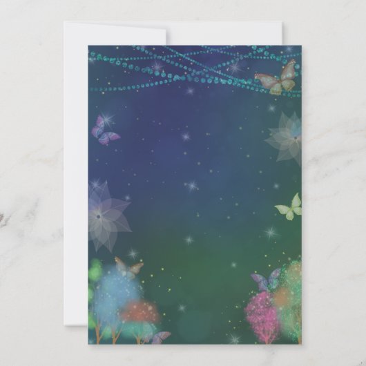 Fairies en Friends Butterfly Glitter Baby shower Kaart (Achterkant)