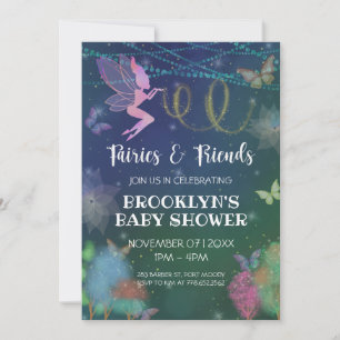 Fairies en Friends Butterfly Glitter Baby shower Kaart