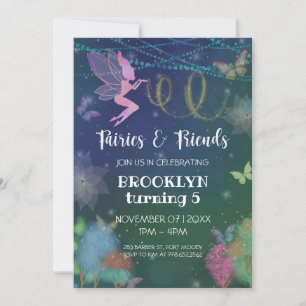 Fairies en Friends Butterfly Glitter Birthday Kaart