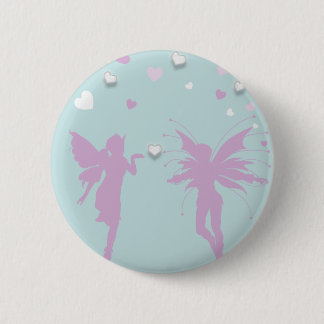 Fairies en harten ronde button 5,7 cm
