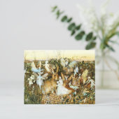 Fairies en konijn briefkaart (Staand voorkant)